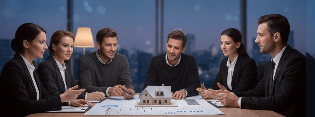 Besprechung über Architektur und Planung
