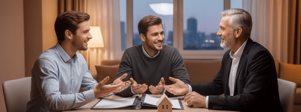 Käufer und Verkäufer im Gespräch